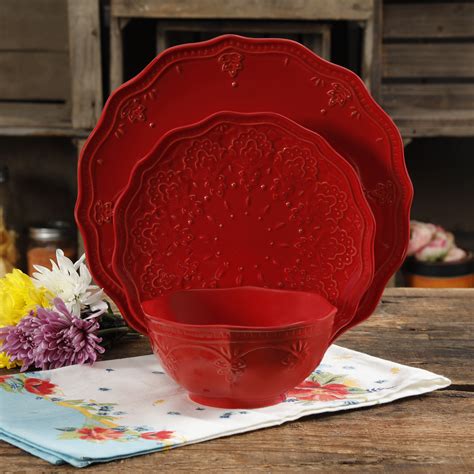 Check spelling or type a new query. The Pioneer Woman Farmhouse Lace 12-Piece Dinnerware Set ...