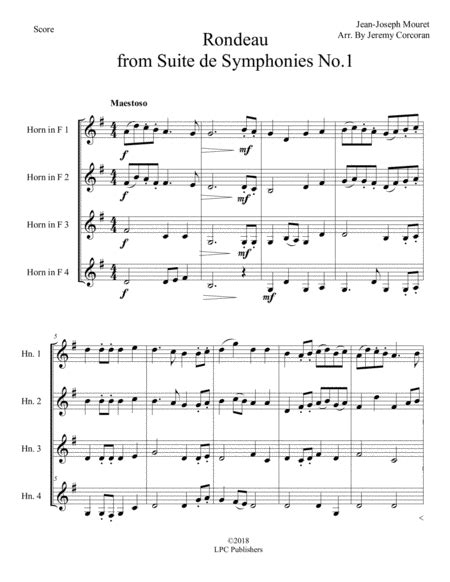 Rondeau For French Horn Quartet Free Music Sheet