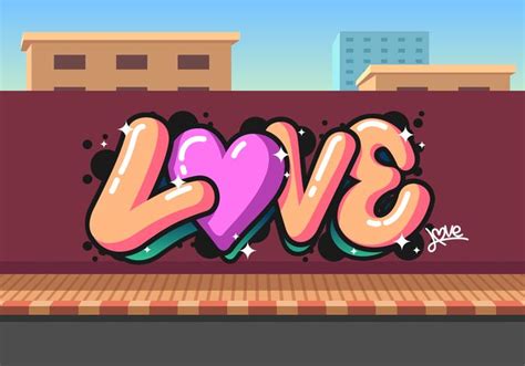 Love Graffiti Vector 338739 Vector Art At Vecteezy