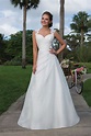 Style 6125: Organza A-Line Dress with Queen Anne Neckline | Sweetheart ...