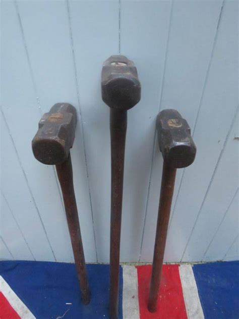 Three Vintage British Sledge Hammers