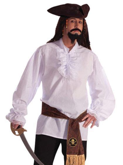 Deluxe Ruffled Shirt With Lace Trim Costume Mens Pirate Costumes