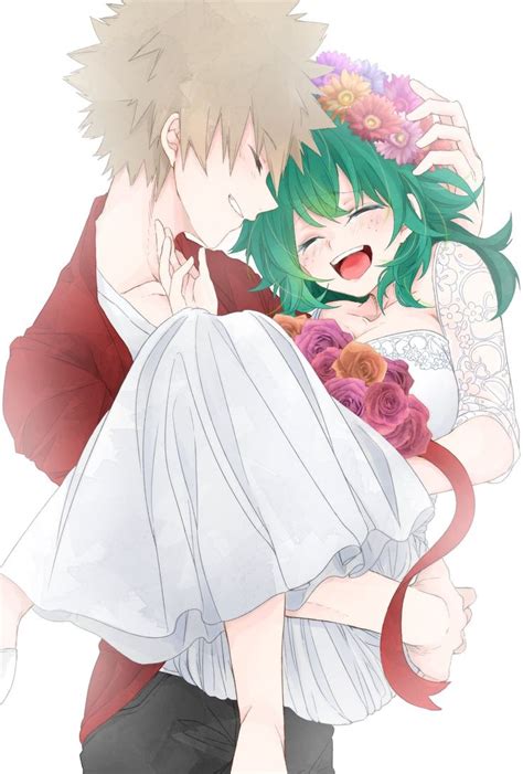 An Anime Character Hugging Another Person With Flowers On Her Head And Hair In The Air