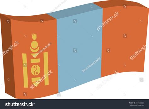 Flag Mongolia Mongolian Flag Vector Illustration Stock Vector Royalty