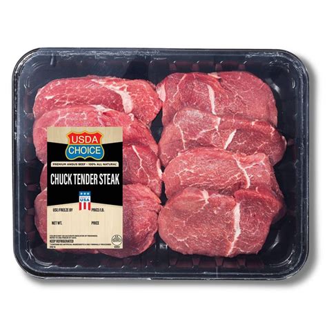 4 out of 5 tenderness. USDA Choice Angus Beef Chuck Tender Steak Value Pack ...