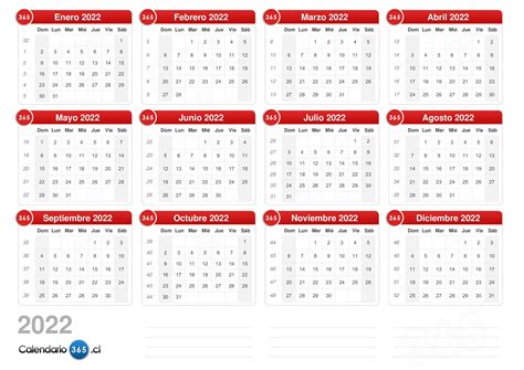 Calendario 2022 Chile Calendario Gratis