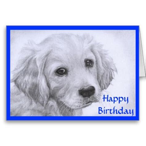 Happy Birthday Golden Retriever Puppy Card Zazzle Puppy Drawing