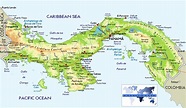 Physical Map of Panama • Mapsof.net