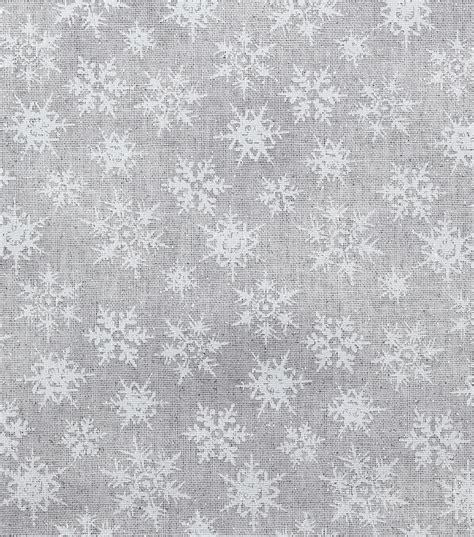 Christmas Glitter Textured Cotton Fabric White Snowflakes Joann