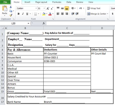 Free Download Salary Slip In Excel And Word Format
