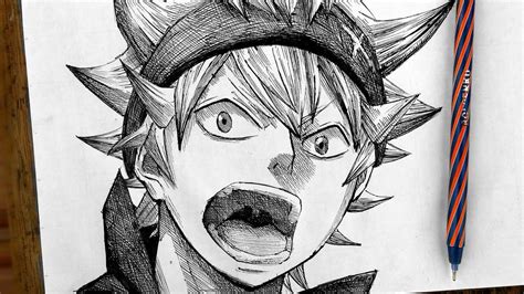 Using Only 1 Pen Drawing Asta Black Clover Very Easy How To Draw