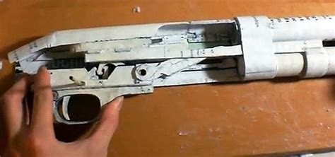fully functional diy pump action shotgun made out of paper papercraft