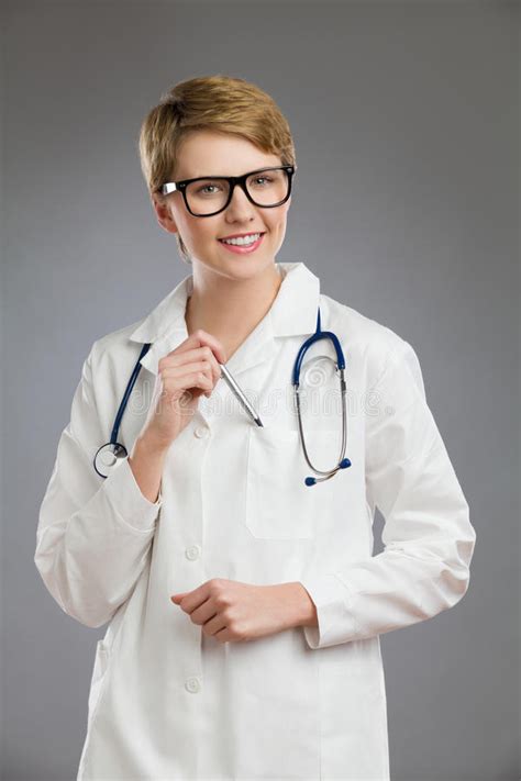 Cheerful Female Doctor Stock Photo Image Of Medicine 37414208