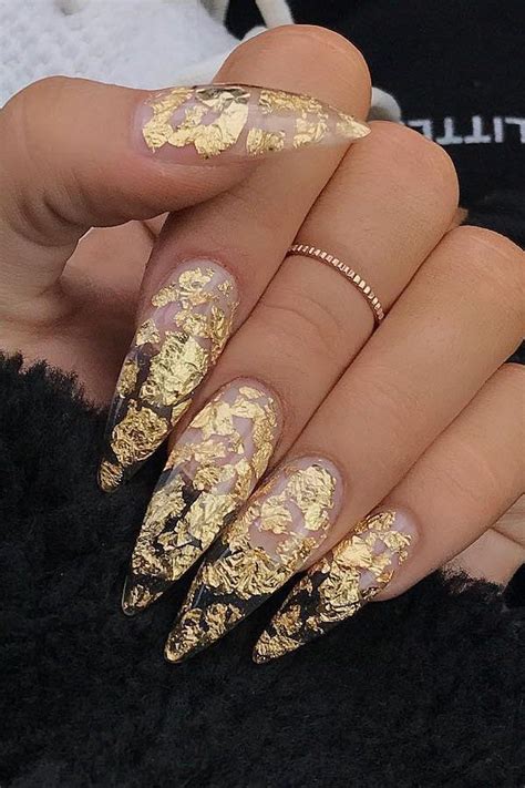 33 Gorgeous Clear Nail Designs To Inspire You Gold Nails Clear Nail