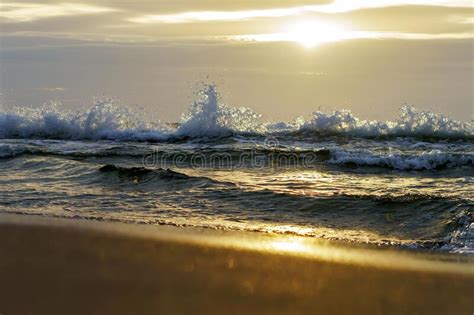 Sunset Over The Sea Reflection Of Sunlight In The Sea Waves Baltic