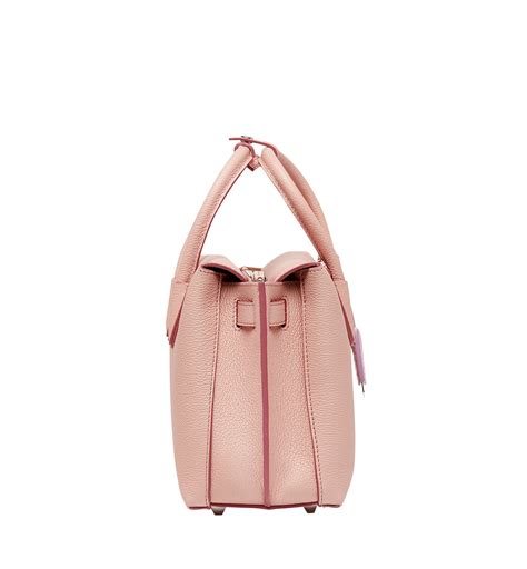 Small Milla Tote In Grained Leather Pink Mcm ®uk