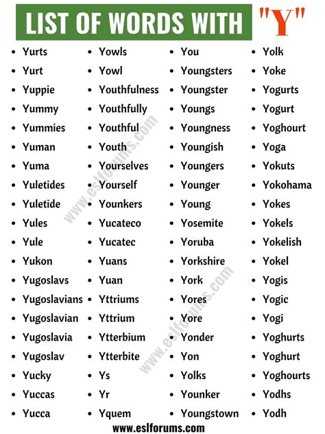 An adjective is a kind of word that describes a noun (a person, place or thing). Words that Start with Y | List of 200+ Y Words to Add to ...
