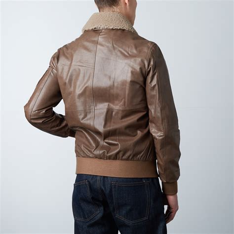Leather Flight Jacket Brown L Ron Tomson Touch Of Modern