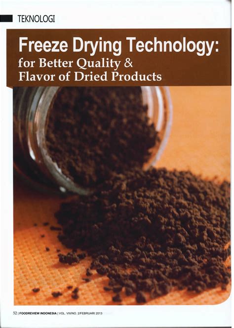 Pdf Freeze Drying Technology For Better Quality And Flavor Of Dried