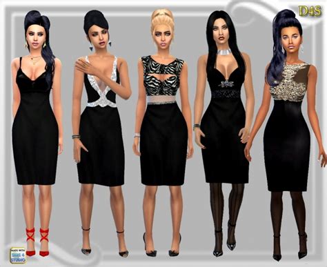 5 Black Gowns At Dreaming 4 Sims Sims 4 Updates