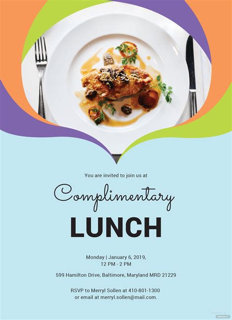Lunch Invitation Card Template Free Printable Templates