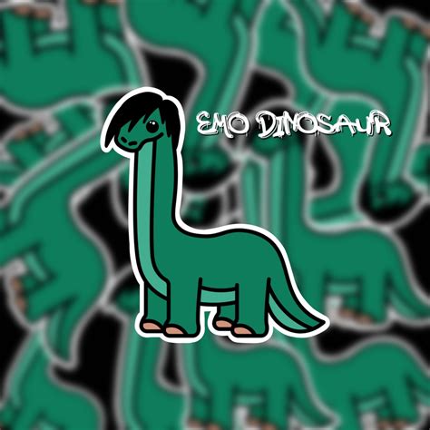 Emo Dinosaur Sticker Elder Emo Sticker Etsy