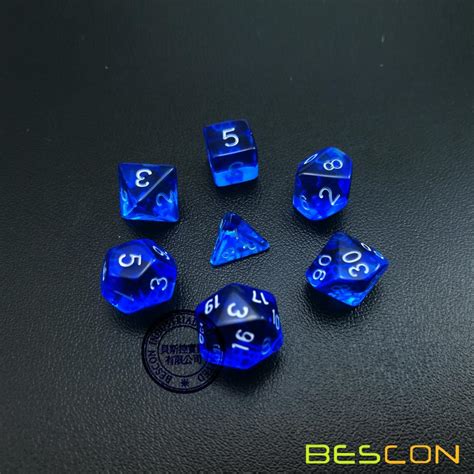 Bescon Mini Translucent Polyhedral Rpg Dice Set 10mm Small Rpg Role