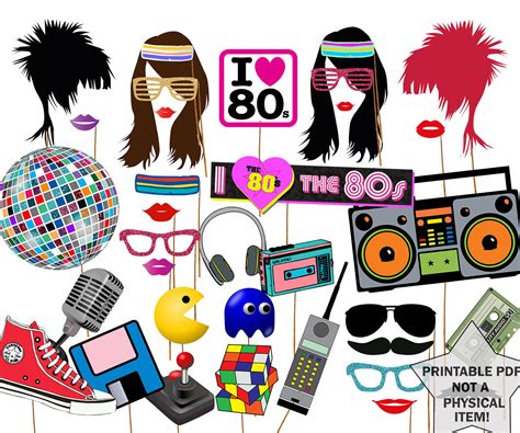 80s Photo Booth Props Printable Free Free Printable