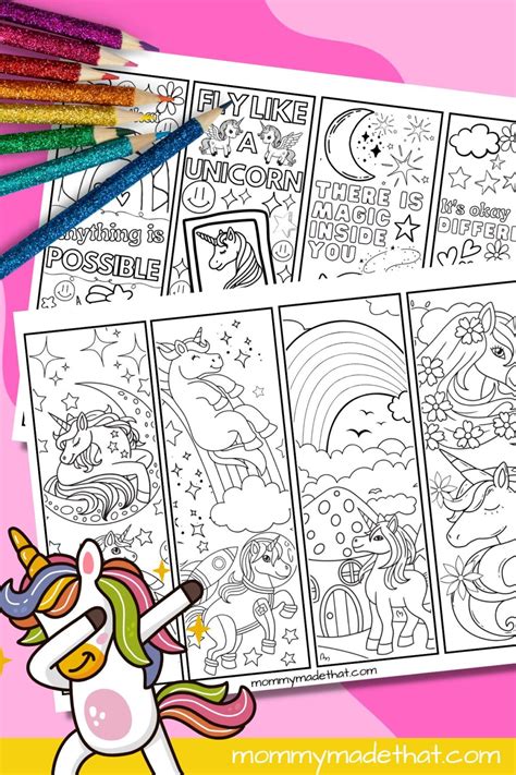 Printable Unicorn Bookmarks Free Coloring Bookmarks