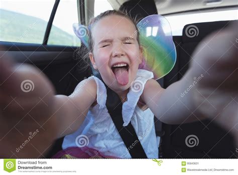 Girl Making A Facial Expression Stock Image Image Of Innocence Leisure 95643631
