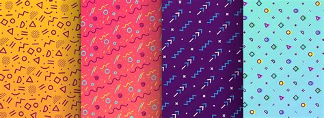 Premium Vector Colorful Memphis Seamless Patterns Available In