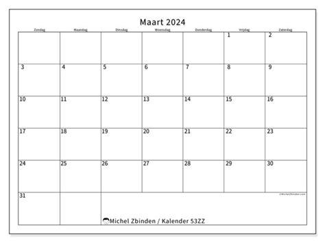 Kalender Maart 2024 Om Af Te Drukken “49zz” Michel Zbinden Sr