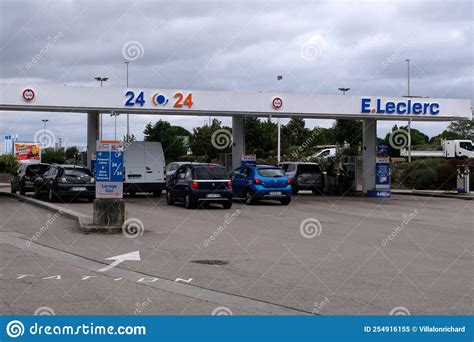 Vehicles At A French Service Station In Brittany To Refuel Editorial