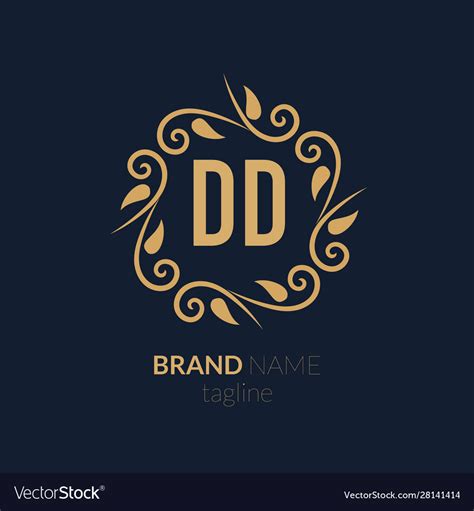 Initial Letter Dd Creative Elegant Logo Template Vector Image