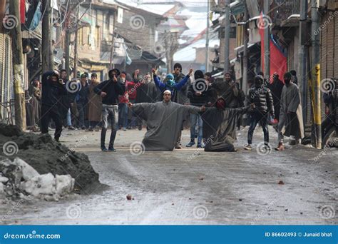 Heavy Clashes Erupt In Sopore Town After Friday Prayers Editorial Stock