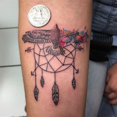 Bird Tattoo Watercolor Dream Catcher Hawk Eagle Fly Hawk Tattoo