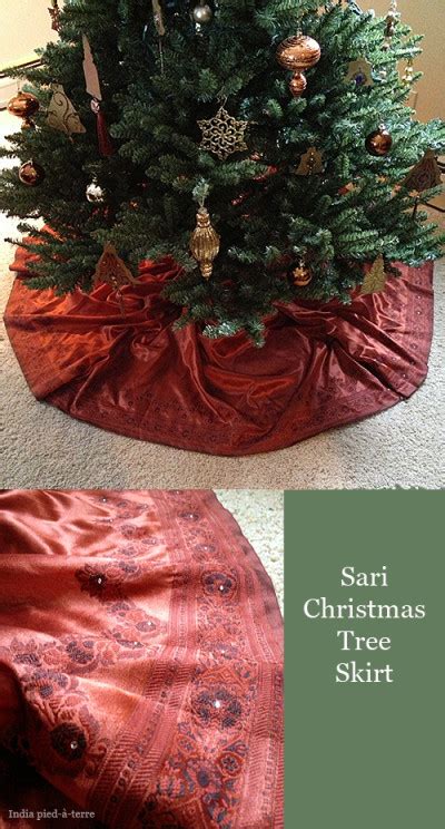 Diy Sari Fabric Christmas Tree Skirt Nomadic Decorator