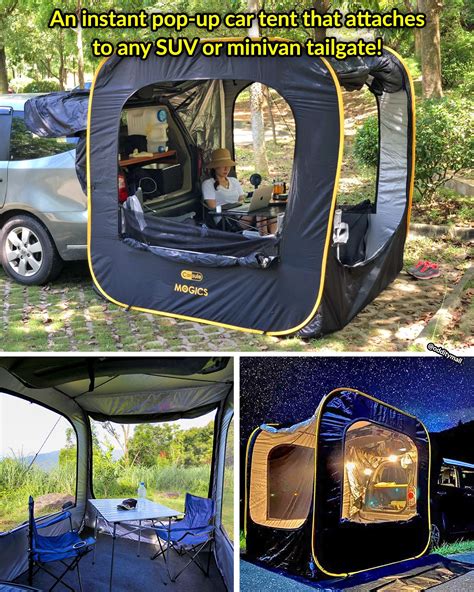 This Instant Pop Up Car Tent Attaches To The Tailgate Of Your Suv Or