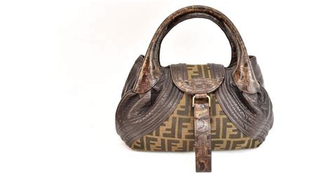 Fendi Vintage Spy Brown Leather Handbag In Brown Lyst