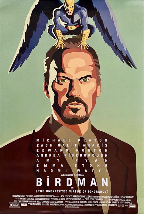 Original Birdman Movie Poster Michael Keaton Alejandro G Inarritu