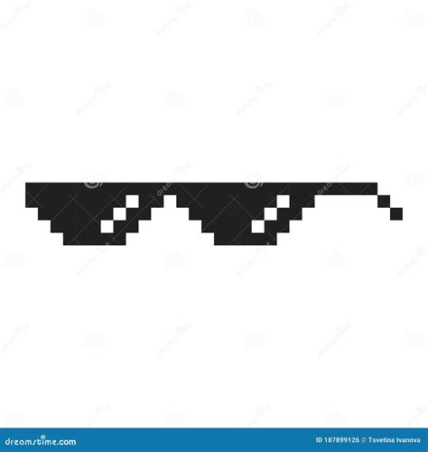 Sunglasses Pixel Style Vector Icon Stock Vector Illustration Of