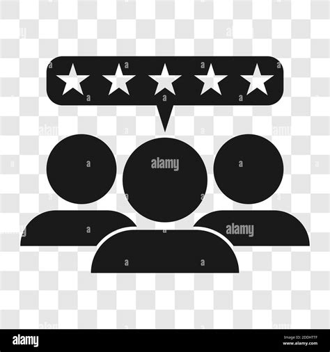 Five Star Reviews Icon Group Of Three Satisfied Customers Black Symbol On Transparent