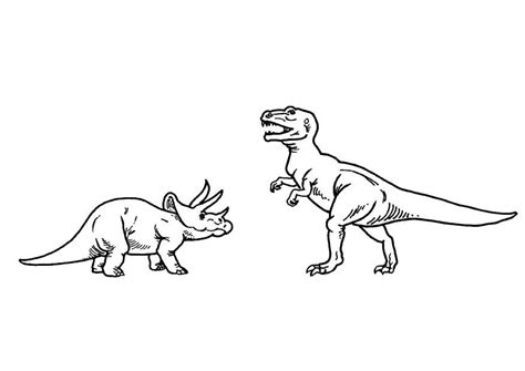 To start the game press. Coloring page triceratops and t-rex - img 9100.