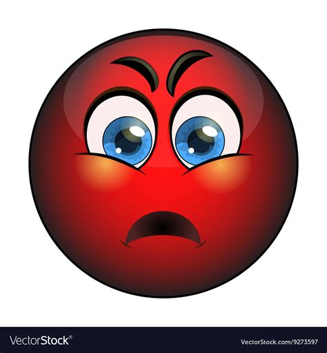 Angry Red Smiley Emoticon Royalty Free Vector Image