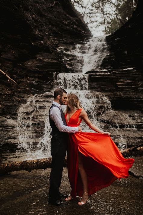 Waterfall Styled Engagement Photos In Orchard Park Ny Tracy And Tony Couples Engagement