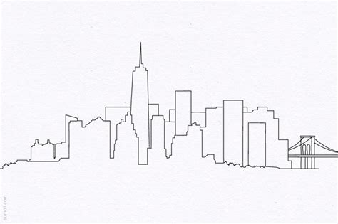 Pin By Mae On Outlines Drawing Nyc Drawing Nyc Skyline Drawings