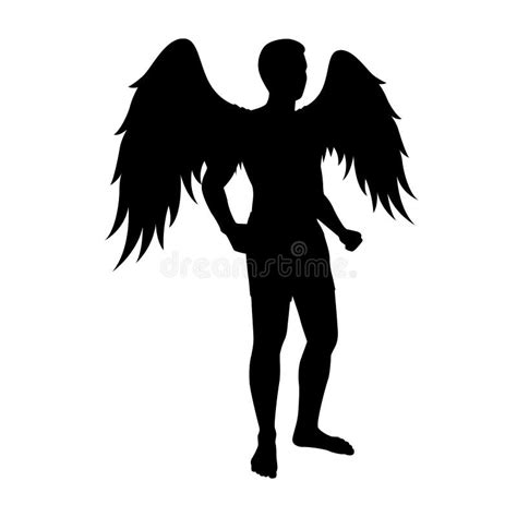 Male Angel Silhouette Vector Stock Vector Illustration Of Beauty
