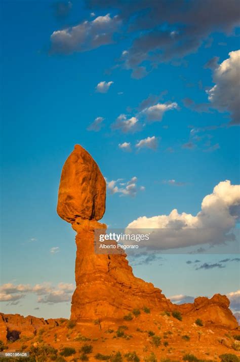 Balanced Rock At Sunset High Res Stock Photo Getty Images