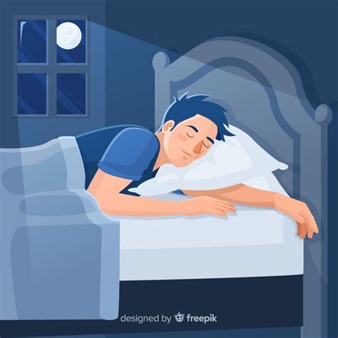 premium vector person sleeping in bed in flat style sleeping man sleeping in bed sleeping