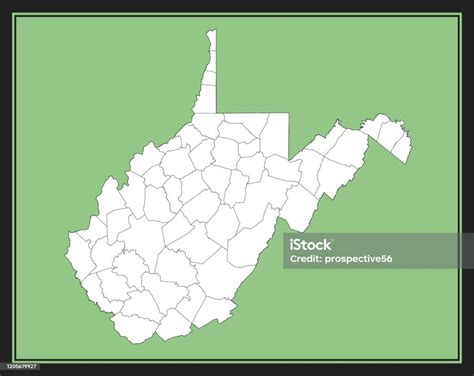 West Virginia County Map Downloadable Stock Illustration Download